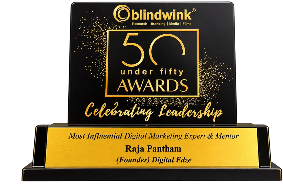 50 under 50 Awards plaque, Most Influential Digital Marketing Expert and Mentor