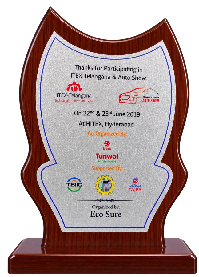 ITEX Telangana and Auto Show plaque, HITEX Hyderabad 2019