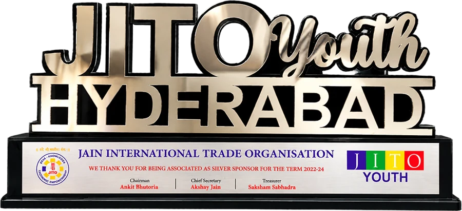 JITO Youth Hyderabad silver sponsor plaque