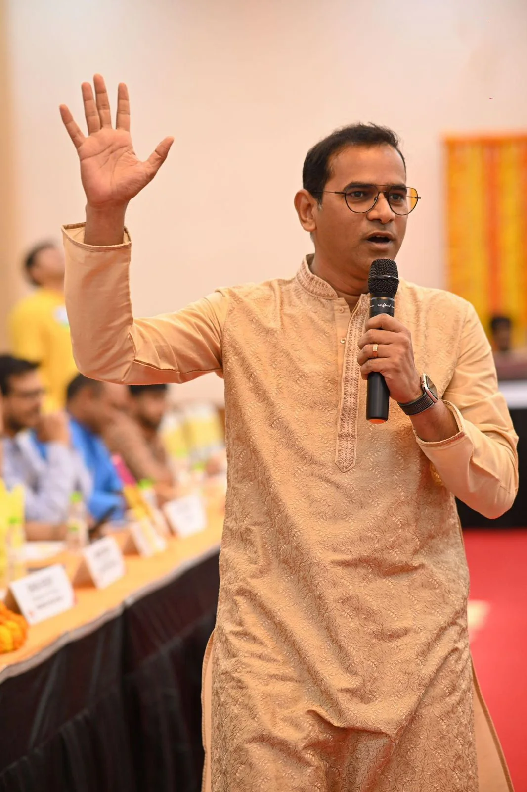 Raja Pantham speaking to a business community audience