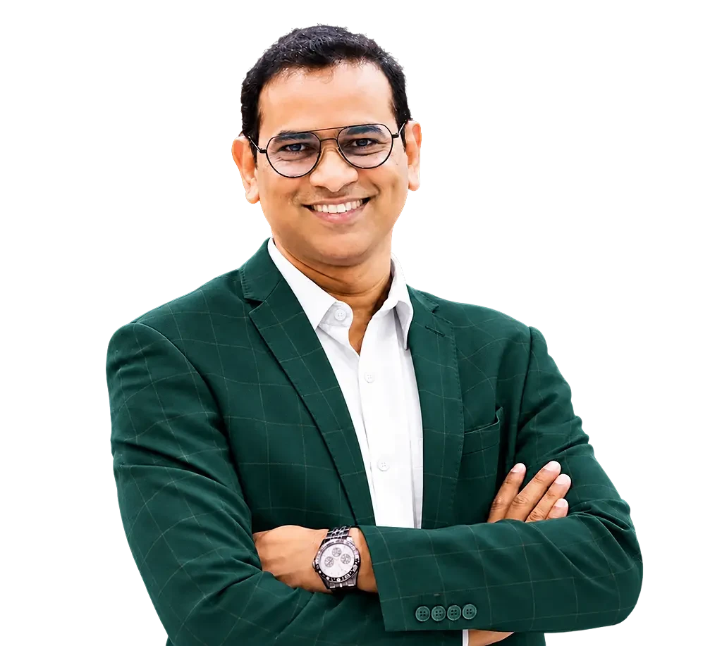 Raja Pantham, business growth consultant, in a green jacket